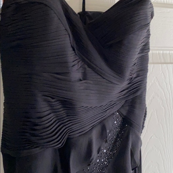 Strapless Dress Evening Gown Black Maxi Dress / Ruffle - Picture 11 of 14